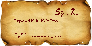 Szpevák Károly névjegykártya