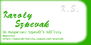 karoly szpevak business card
